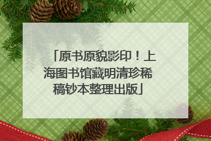 原书原貌影印！上海图书馆藏明清珍稀稿钞本整理出版
