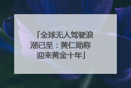 全球无人驾驶浪潮已至：黄仁勋称迎来黄金十年