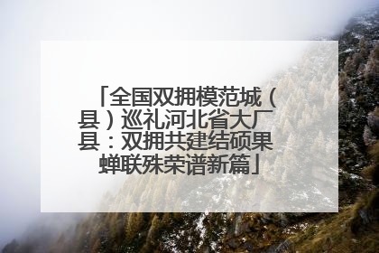 全国双拥模范城（县）巡礼河北省大厂县：双拥共建结硕果 蝉联殊荣谱新篇