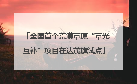 全国首个荒漠草原“草光互补”项目在达茂旗试点