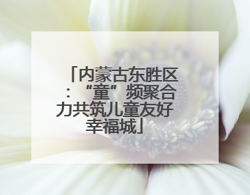 内蒙古东胜区：“童”频聚合力共筑儿童友好幸福城