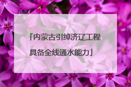 内蒙古引绰济辽工程具备全线通水能力