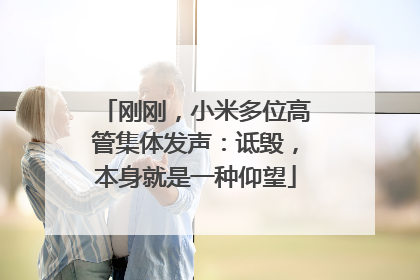 刚刚，小米多位高管集体发声：诋毁，本身就是一种仰望