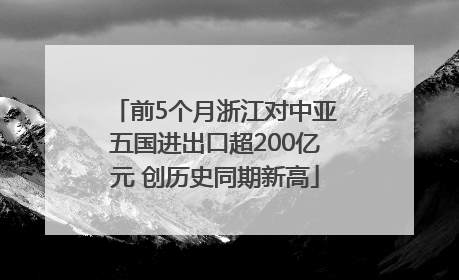前5个月浙江对中亚五国进出口超200亿元 创历史同期新高