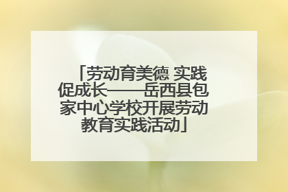 劳动育美德 实践促成长——岳西县包家中心学校开展劳动教育实践活动
