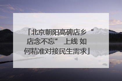 北京朝阳高碑店乡“店念不忘” 上线 如何精准对接民生需求