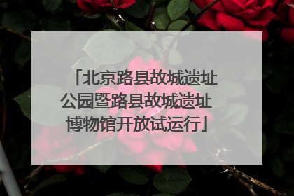 北京路县故城遗址公园暨路县故城遗址博物馆开放试运行