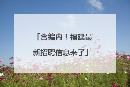 含编内！福建最新招聘信息来了