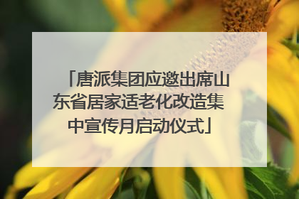 唐派集团应邀出席山东省居家适老化改造集中宣传月启动仪式