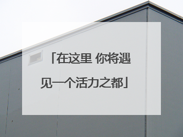 在这里 你将遇见一个活力之都