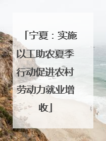 宁夏：实施以工助农夏季行动促进农村劳动力就业增收