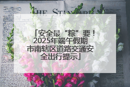 安全最“粽”要！2025年端午假期市南辖区道路交通安全出行提示