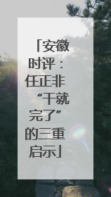 安徽时评：任正非“干就完了”的三重启示