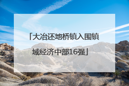 大冶还地桥镇入围镇域经济中部16强