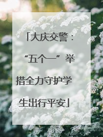 大庆交警：“五个一”举措全力守护学生出行平安