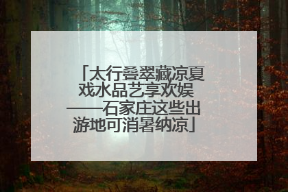 太行叠翠藏凉夏 戏水品艺享欢娱——石家庄这些出游地可消暑纳凉