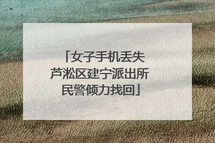 女子手机丢失 芦淞区建宁派出所民警倾力找回