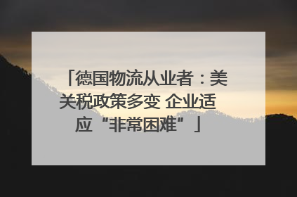 德国物流从业者：美关税政策多变 企业适应“非常困难”