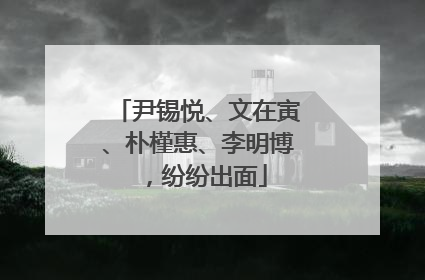 尹锡悦、文在寅、朴槿惠、李明博，纷纷出面