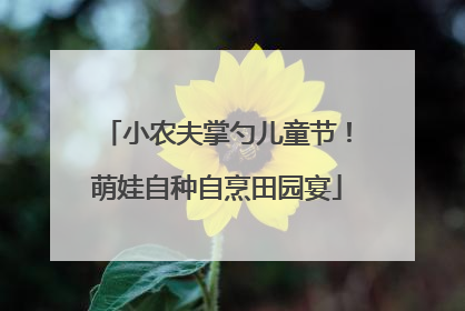 小农夫掌勺儿童节！萌娃自种自烹田园宴
