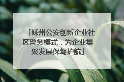 嵊州公安创新企业社区警务模式，为企业集聚发展保驾护航