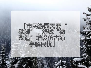 市民游园需要“歇脚”，舒城“微改造”增设仿古凉亭解民忧