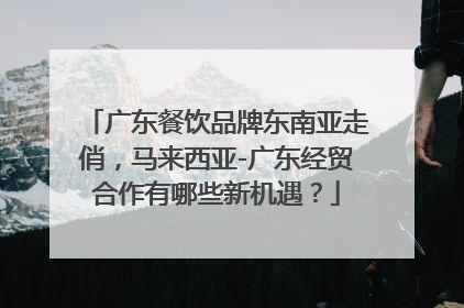 广东餐饮品牌东南亚走俏，马来西亚-广东经贸合作有哪些新机遇？