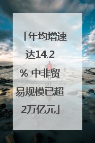 年均增速达14.2% 中非贸易规模已超2万亿元