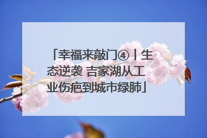 幸福来敲门④丨生态逆袭 吉家湖从工业伤疤到城市绿肺