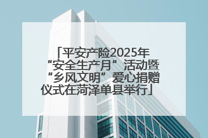 平安产险2025年“安全生产月”活动暨“乡风文明”爱心捐赠仪式在菏泽单县举行