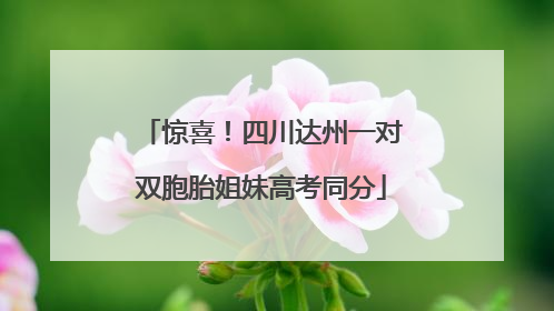 惊喜！四川达州一对双胞胎姐妹高考同分
