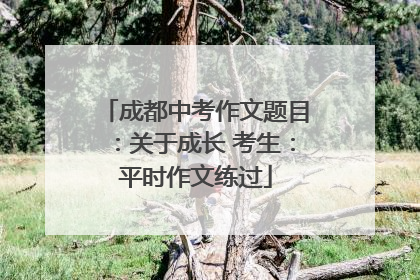 成都中考作文题目：关于成长 考生：平时作文练过