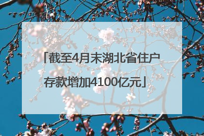 截至4月末湖北省住户存款增加4100亿元