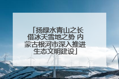 扬绿水青山之长 借冰天雪地之势 内蒙古根河市深入推进生态文明建设