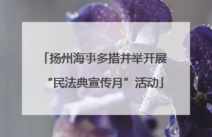 扬州海事多措并举开展“民法典宣传月”活动