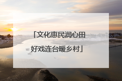 文化惠民润心田 好戏连台暖乡村