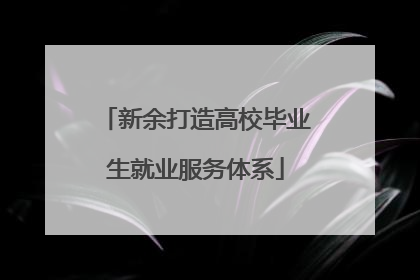 新余打造高校毕业生就业服务体系