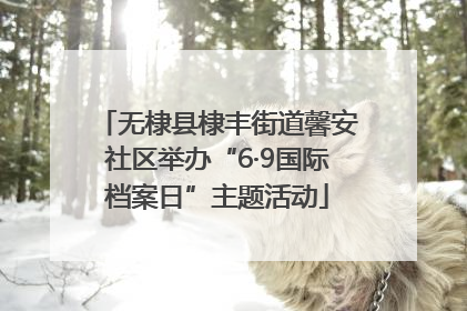 无棣县棣丰街道馨安社区举办“6·9国际档案日”主题活动