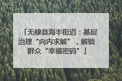 无棣县海丰街道：基层治理“向内求解”，解锁群众“幸福密码”