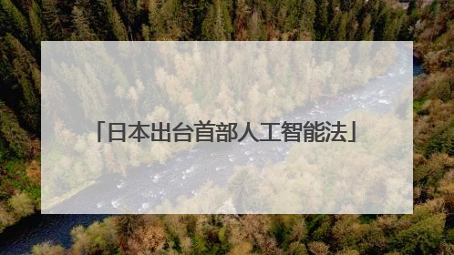日本出台首部人工智能法