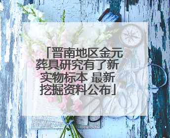晋南地区金元葬具研究有了新实物标本 最新挖掘资料公布