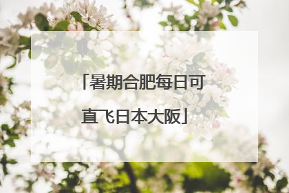 暑期合肥每日可直飞日本大阪