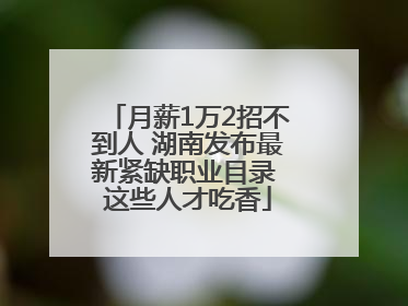 月薪1万2招不到人 湖南发布最新紧缺职业目录 这些人才吃香