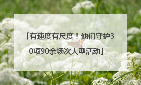 有速度有尺度！他们守护30项90余场次大型活动
