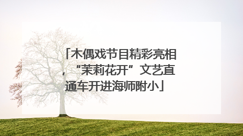 木偶戏节目精彩亮相，“茉莉花开”文艺直通车开进海师附小