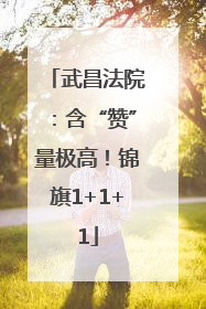武昌法院：含“赞”量极高！锦旗1+1+1