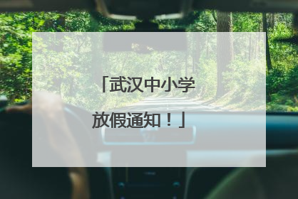 武汉中小学放假通知！