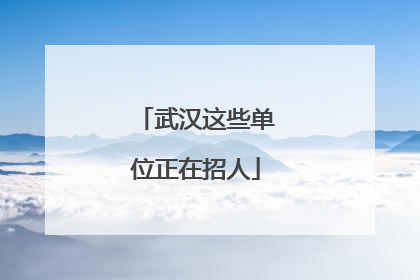 武汉这些单位正在招人