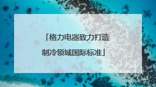 格力电器致力打造制冷领域国际标准