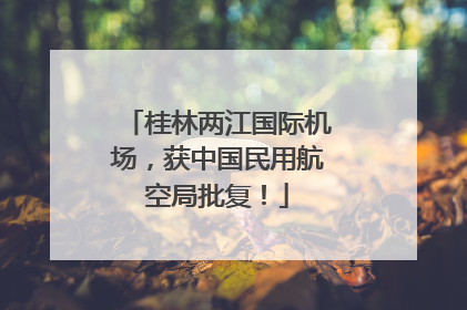 桂林两江国际机场，获中国民用航空局批复！